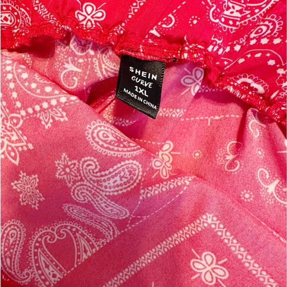 NWT SHEIN Paisley Print Butterfly Sleeve Crop Top & Wrap Hem Skirt - Picture 10 of 12